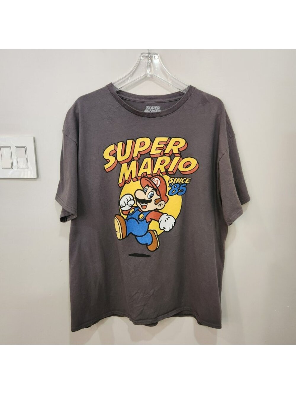 VTG Y2K Fader Super Mario Luigi Super Mario Since 85 Mens XL Gray 100% Cotton